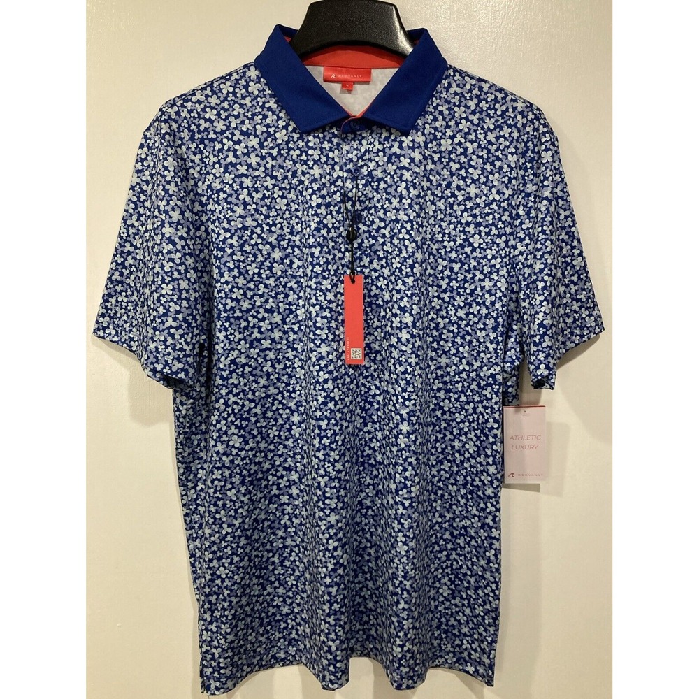 Redvanly Brewer Polo Golf Shirt Mazarine Blue Floral‎ Men's XL PUREpoly NWT